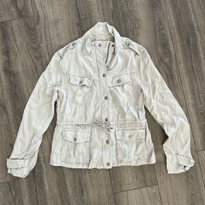 Talula Aritzia Utility Jacket Size Small Light Beige Casual Drawstring